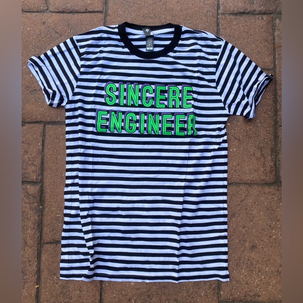 sincere engineer striped band shirt